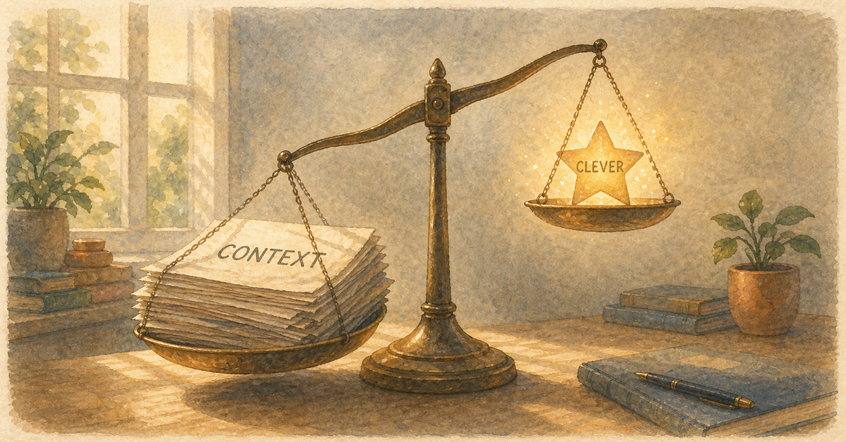Watercolor illustration for: context beats cleverness