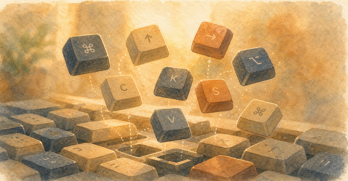 Watercolor illustration for: keyboard shortcuts youre missing