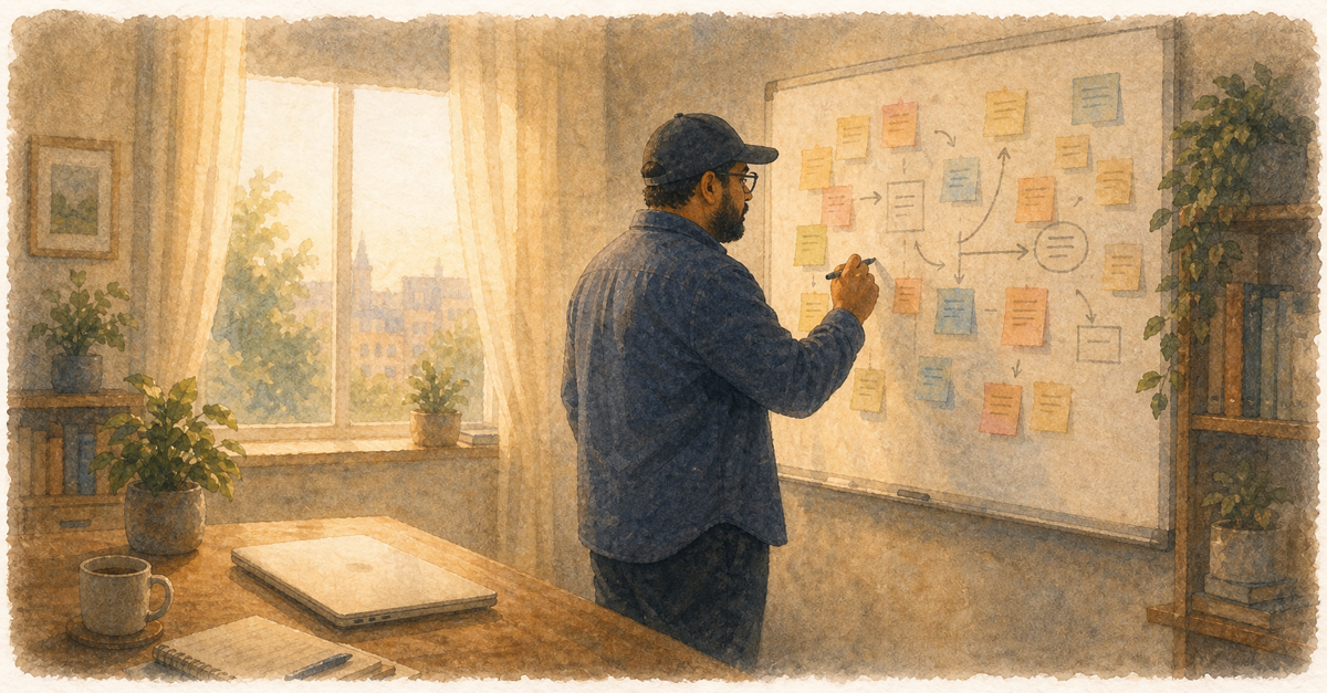 Watercolor illustration for: pm shipped feature without code
