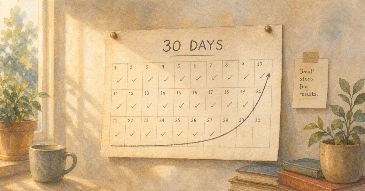 Watercolor illustration for: the compound effect 30 days